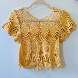 Yellow Crochet Top